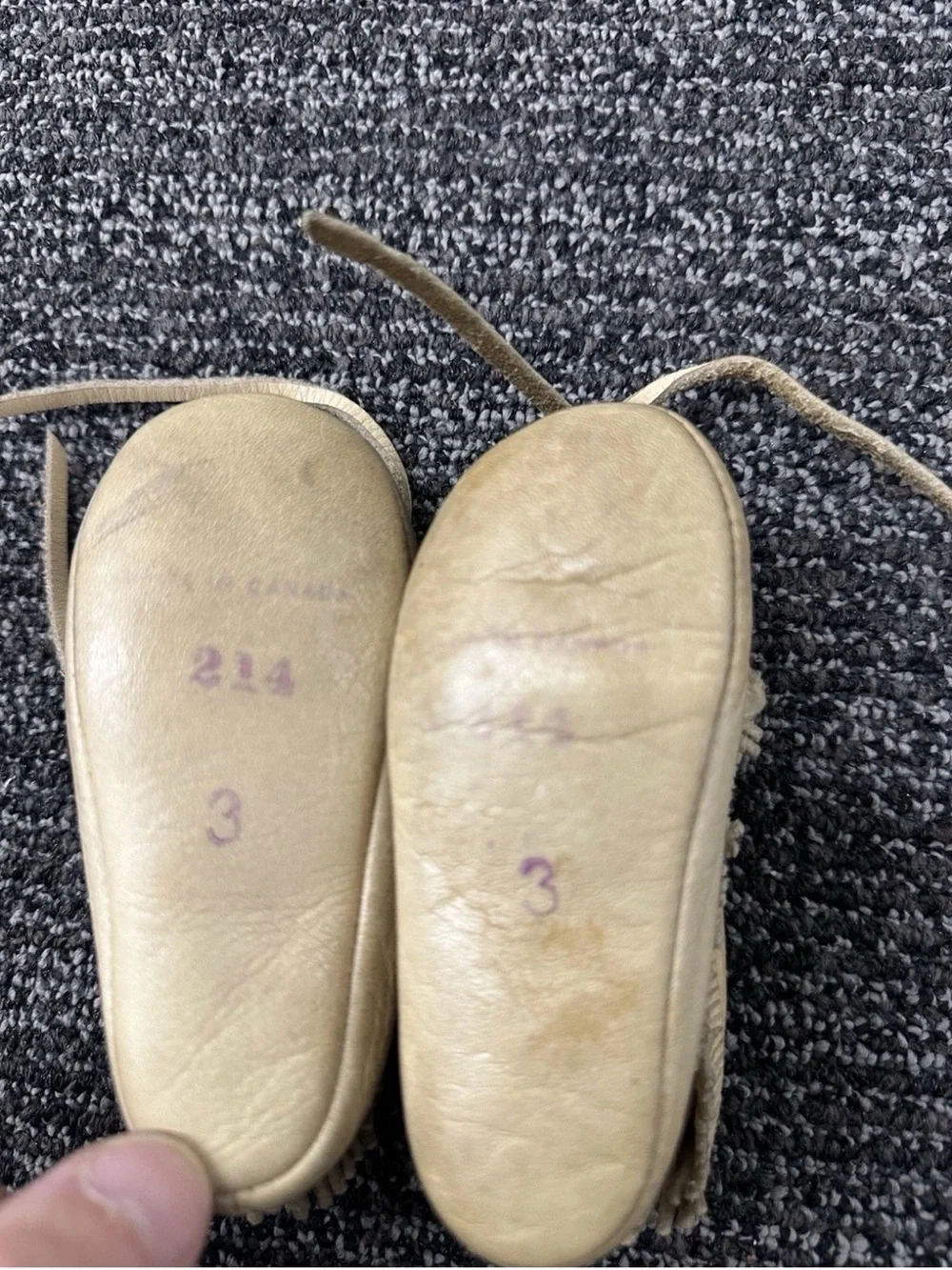 Vintage Native American Beaded Leather Children’s Moccasins Sz 3